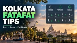 Kolkata Fatafat tips guide with a Kolkata city backdrop and Bazi information panel