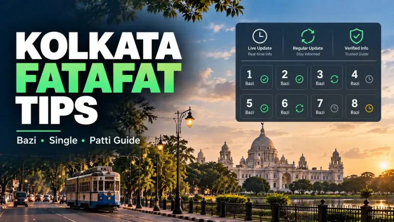 Kolkata Fatafat tips guide with a Kolkata city backdrop and Bazi information panel